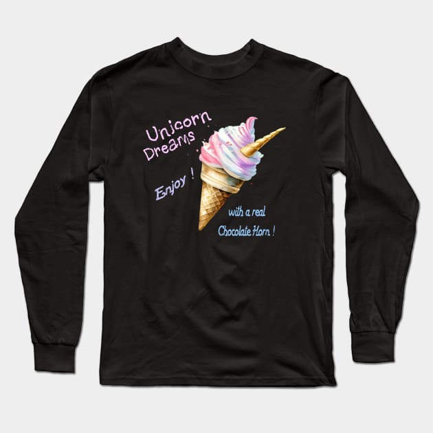 Unicorn Delight Long Sleeve T-Shirt by Merlyn Morris